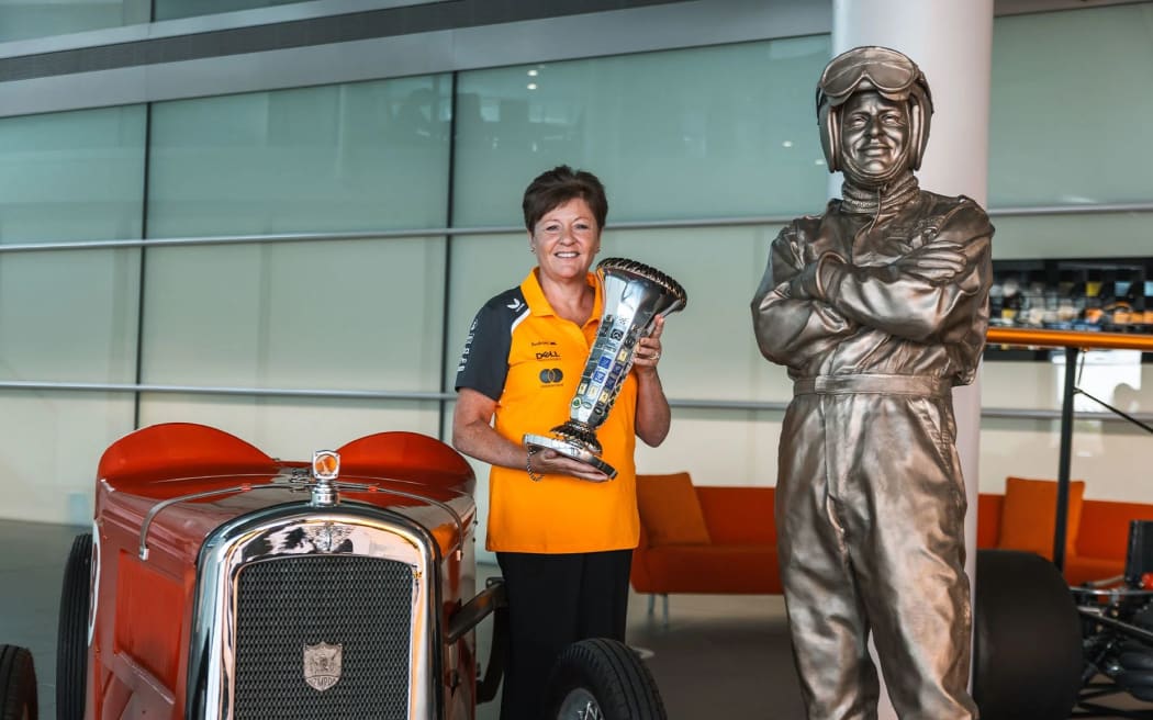Amanda McLaren at the McLaren factory in England.