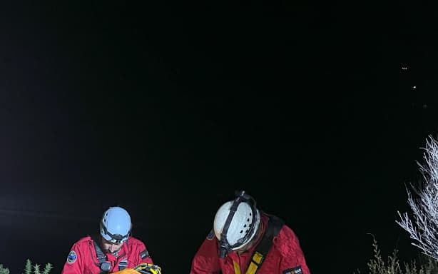 The man was able to be winched to safety during the very early hours of the morning.
