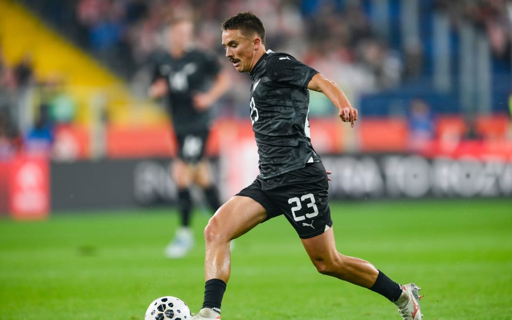 Ryan Thomas in action for the All Whites.