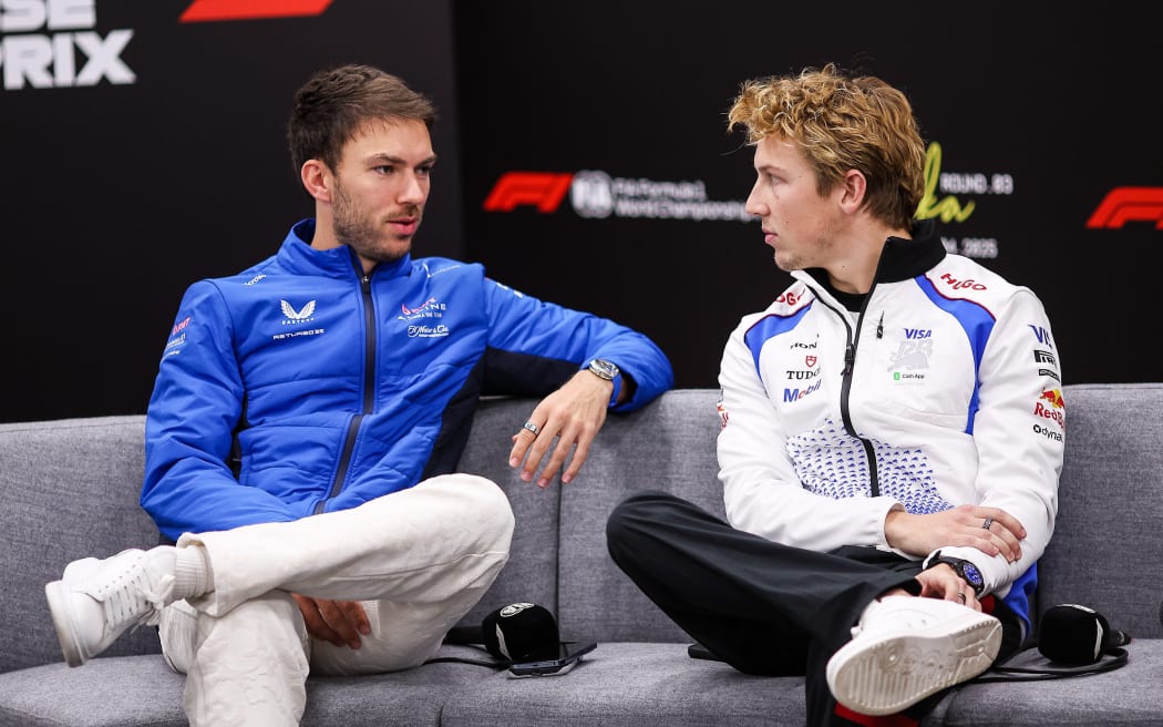 F1 drivers Pierre Gasley and Liam Lawson.