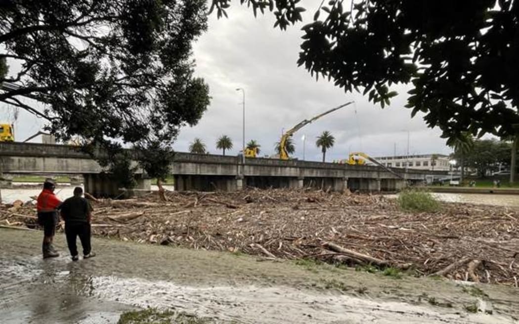 The Gladstone Road bridge in Gisborne was among those affected by forestry slash after Cyclone Hale in January, 2023.