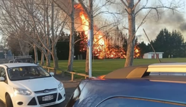 Firefighters contain large vegetation fire near Waitaki Boys’ High School
