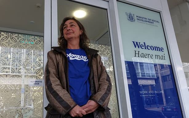 Advocate stands outside WINZ office