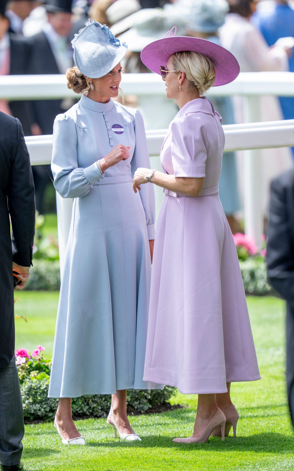 Royal Ascot 2026: Day 1 - Royalty ascot, england june 16: zara tindall and harriet sperling on day one of royal ascot 2026 at ascot racecourse on june 16, 2026 in ascot, england. (photo by mark cuthbert/uk press via getty images)