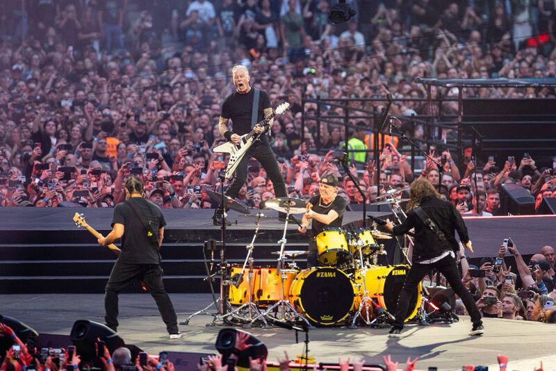  Metallica on stage in Berlin during the current tour.   (Photo by Rainer Keuenhof/Redferns)