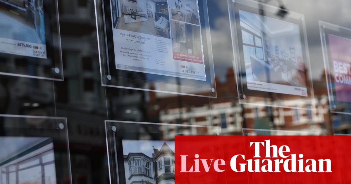 UK house prices fall for first time this year as Middle East crisis hits confidence – business live | Business