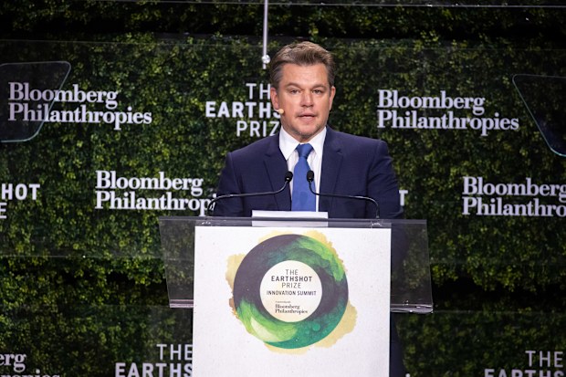 Matt Damon, actor and co-founder of Water.org, speaks during the Earthshot Prize Innovation Summit in New York, US, on Wednesday, Sept. 21, 2022.