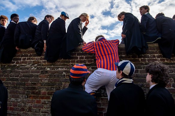 Eton is known for its unique “Wall Game” that originated at the school and is played each year on St Andrew’s Day. 