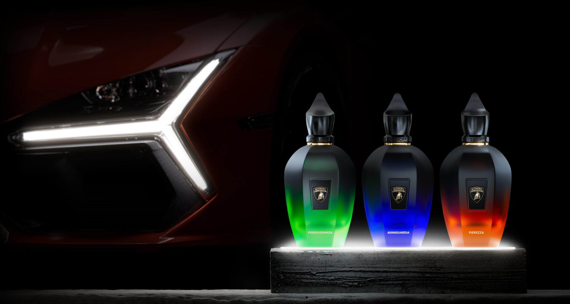 Lamborghini and Xerjoff turn supercar drama into three fragrances
