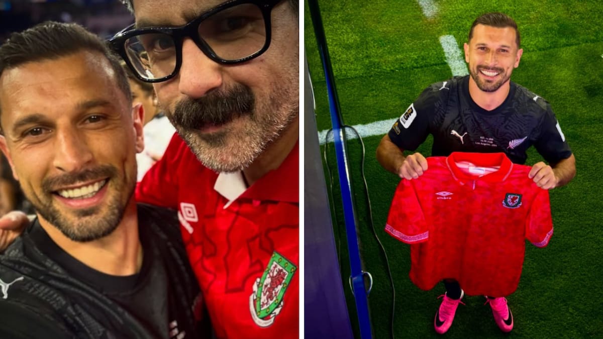 Fifa World Cup: All Whites forward Kosta Barbarouses swaps shirts with Welsh influencer after Iran draw