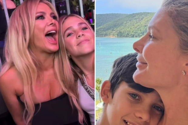 Natalie Bassingthwaighte with kids Harper and Hendrix
