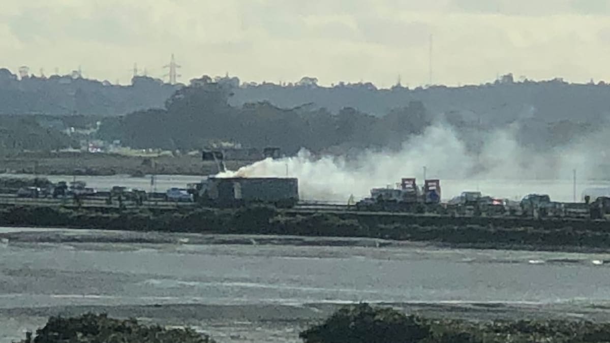 SH16 rubbish truck blaze cleared but congestion lingers westbound