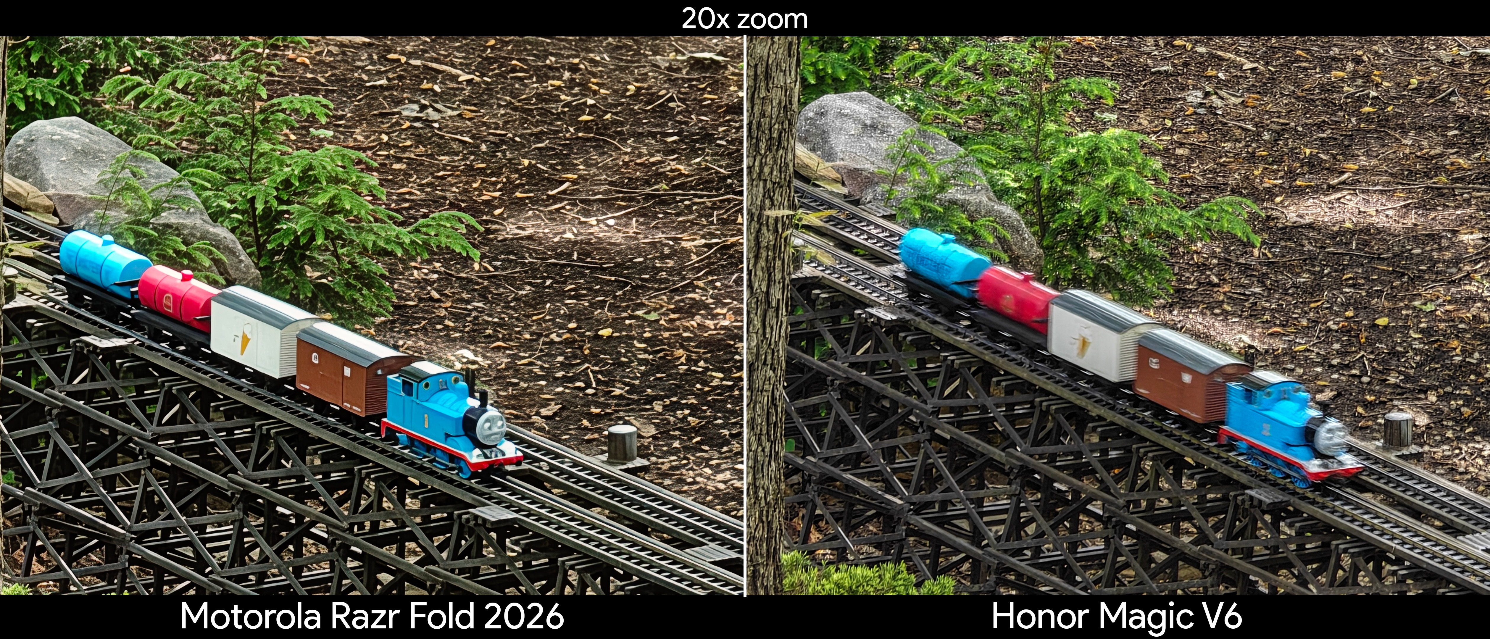 Comparing telephoto camera quality between the Motorola Razr Fold 2026 and Honor Magic V6