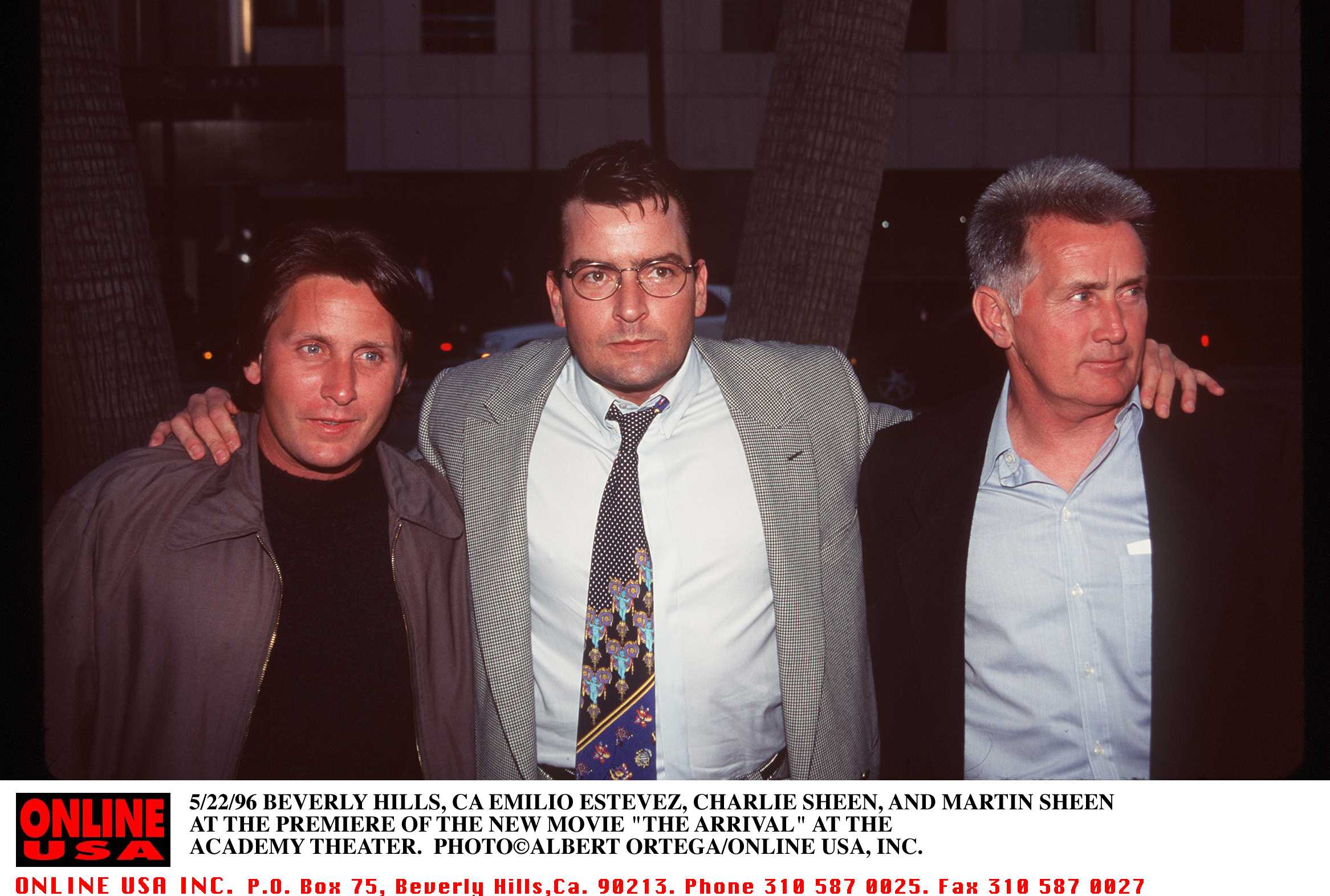 Emilio Estevez (left) and Martin Sheen (right) did not participate in Charlie Sheen's (center) documentary