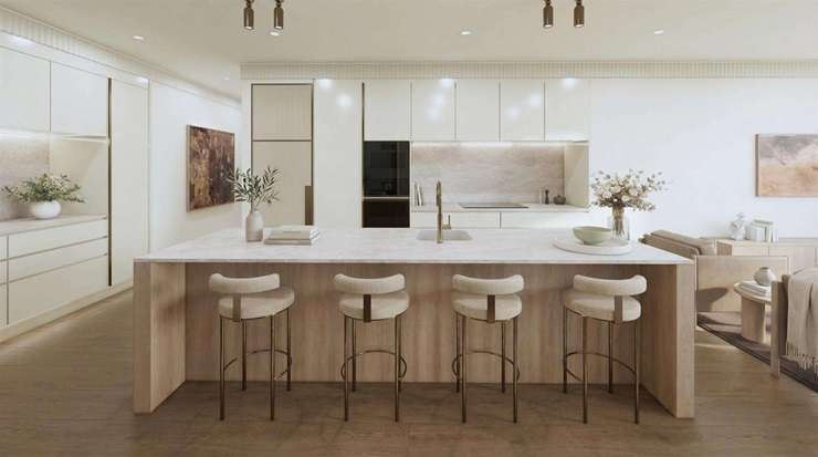 An artist's impression of the luxury penthouse apartment at Ockham's Kubrick building in Auckland's Freemans Bay. Photo / Supplied
