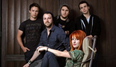 Paramore photographed at the home of producer Rob Cavallo in Hidden Hills on Apr. 28, 2009. Band members are(l to r) Josh Farro, Jeremy Davis, Zac Farro, Hayley Williams(girl), and Taylor York
