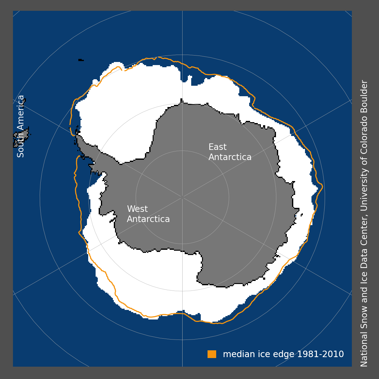 Graphic depicting the extent of ice at Antarctica.