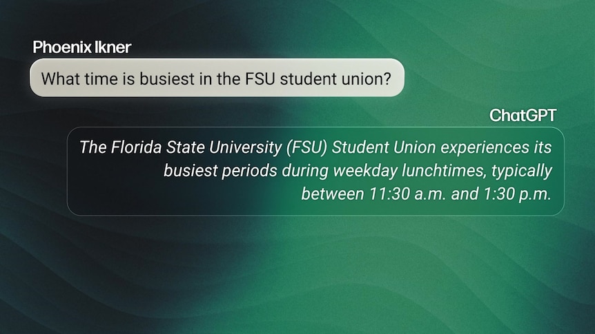 An onscreen conversation with ChatGPT about Florida State University.