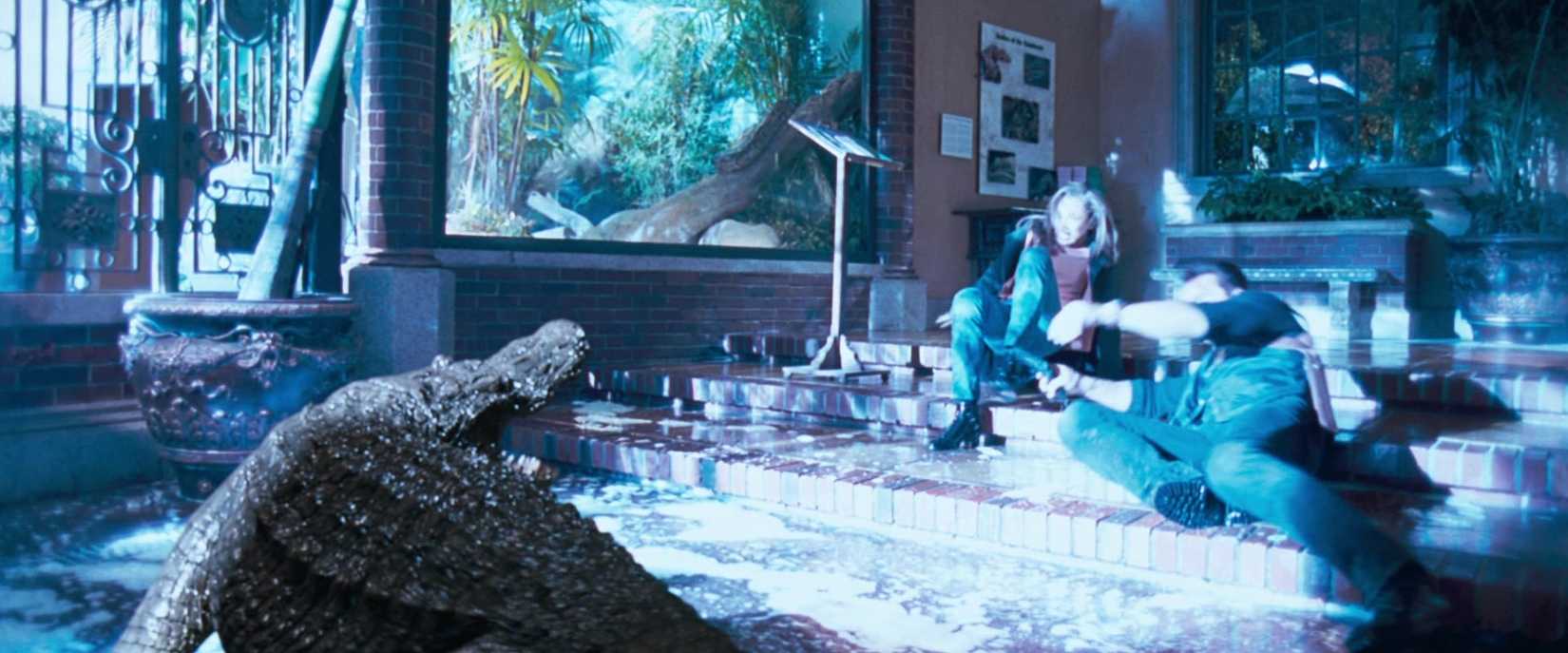 Crocodile attacks Arnold in Eraser