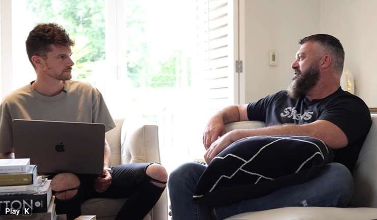 Ashly Dean Binnie and Kenyon Clarke in a screenshot from Binnie's video, posted on YouTube late last year. Photo / Supplied