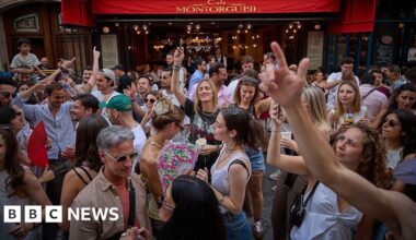 France bans alcohol at music festival events under red headwave alert - BBC