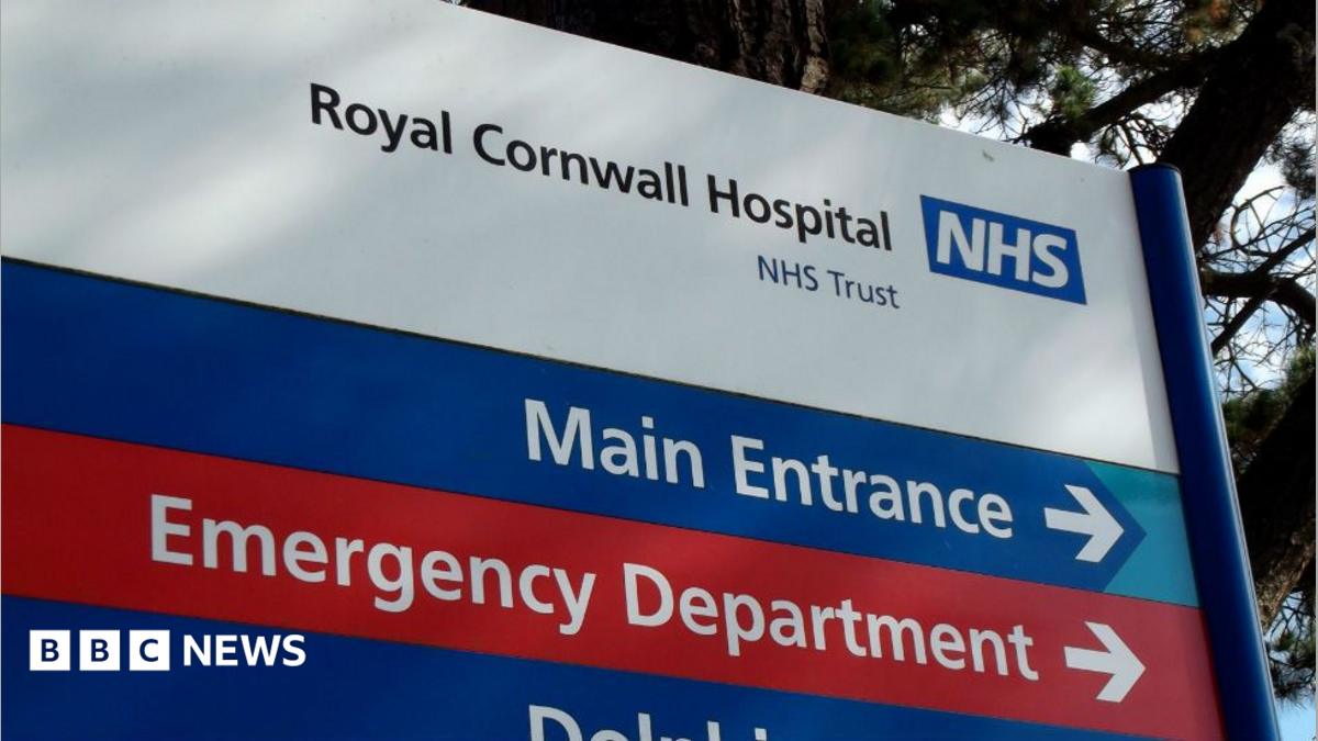 A sign for the Royal Cornwall Hospitals Trust in Truro.