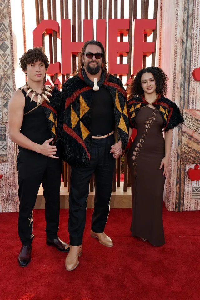 Jason Momoa with his kids Nakoa-Wolf and Lola in 2025.Credit: Getty Images