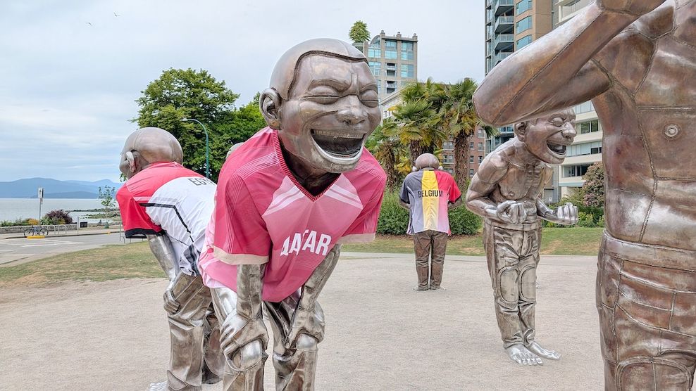 A-maze-ing Laughter Laughing Men English Bay sculptures Vancouver FIFA World Cup
