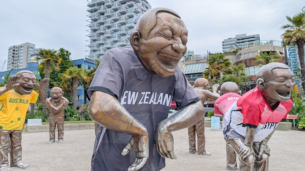 A-maze-ing Laughter Laughing Men English Bay sculptures Vancouver FIFA World Cup