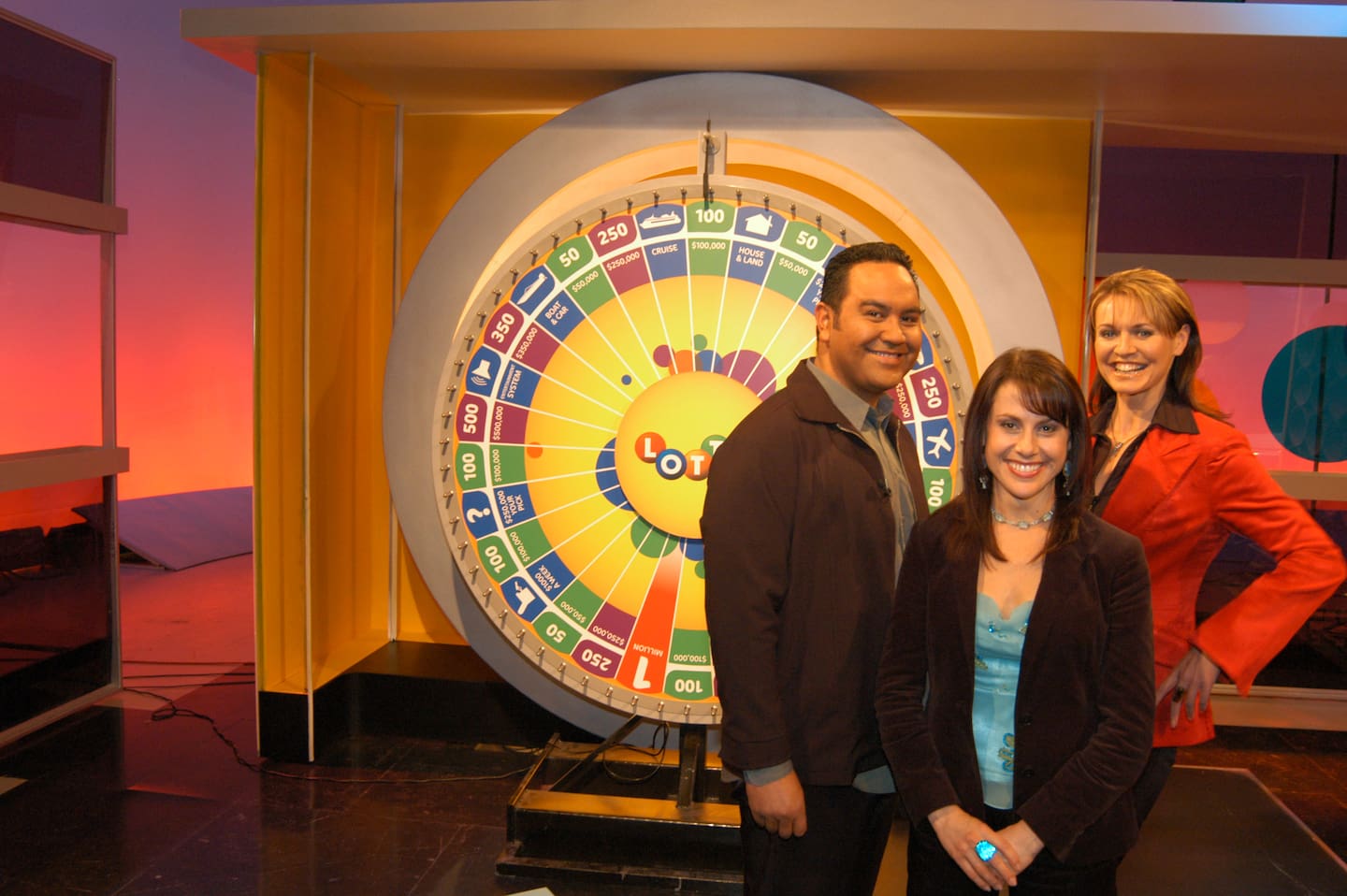 Russell Harrison, Kylee King-Turner and Hilary Timmins - Lotto NZ circa 2007.