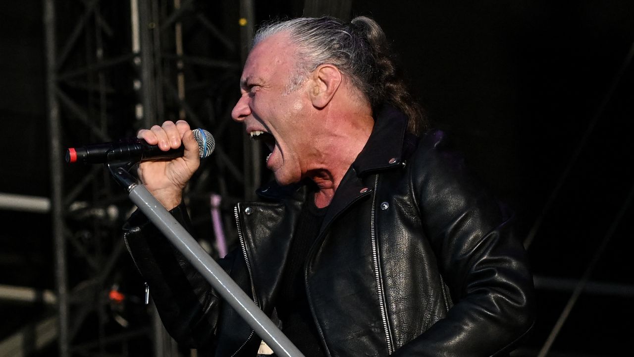 Bruce Dickinson of iron Maiden onstage in 2026