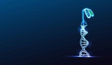 DNA Double Helix AgrotTech Crop Genetics Robotic Farming Precision Agriculture Glowing Blue Vector