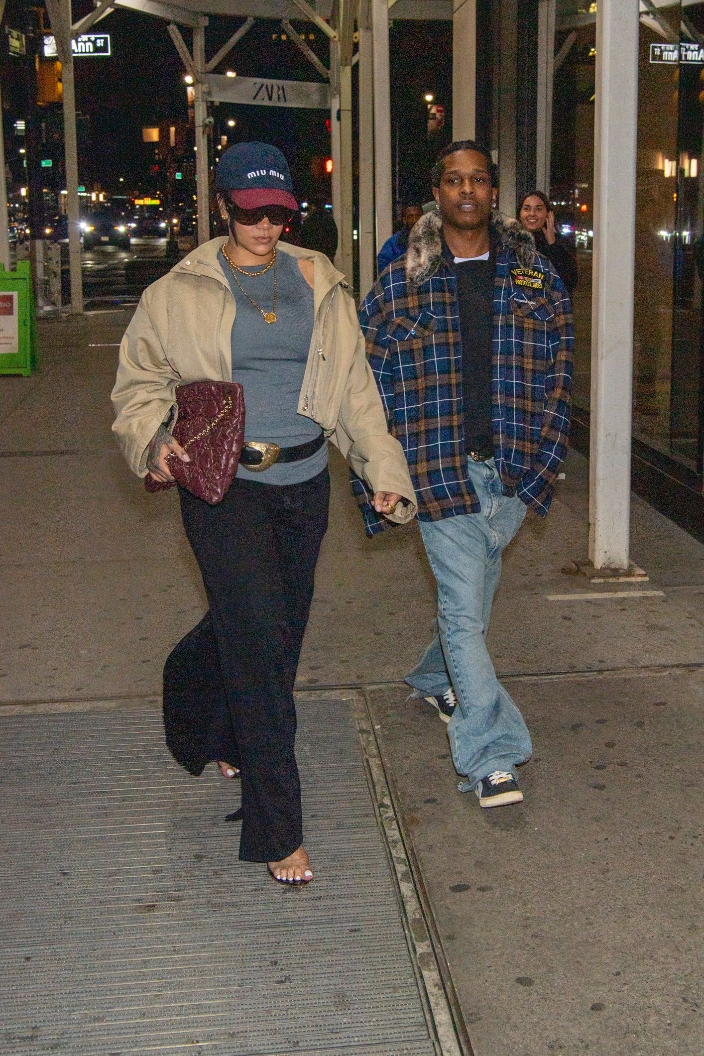 EXCLUSIVE New York NY Rihanna and AAP Rocky were spotted out shopping at Zara in New York City taking a moment to pose...