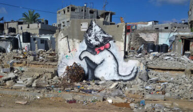 Banksy’s Gaza Kitty: Meaning, Mural and Walled Off Hotel Sculpture