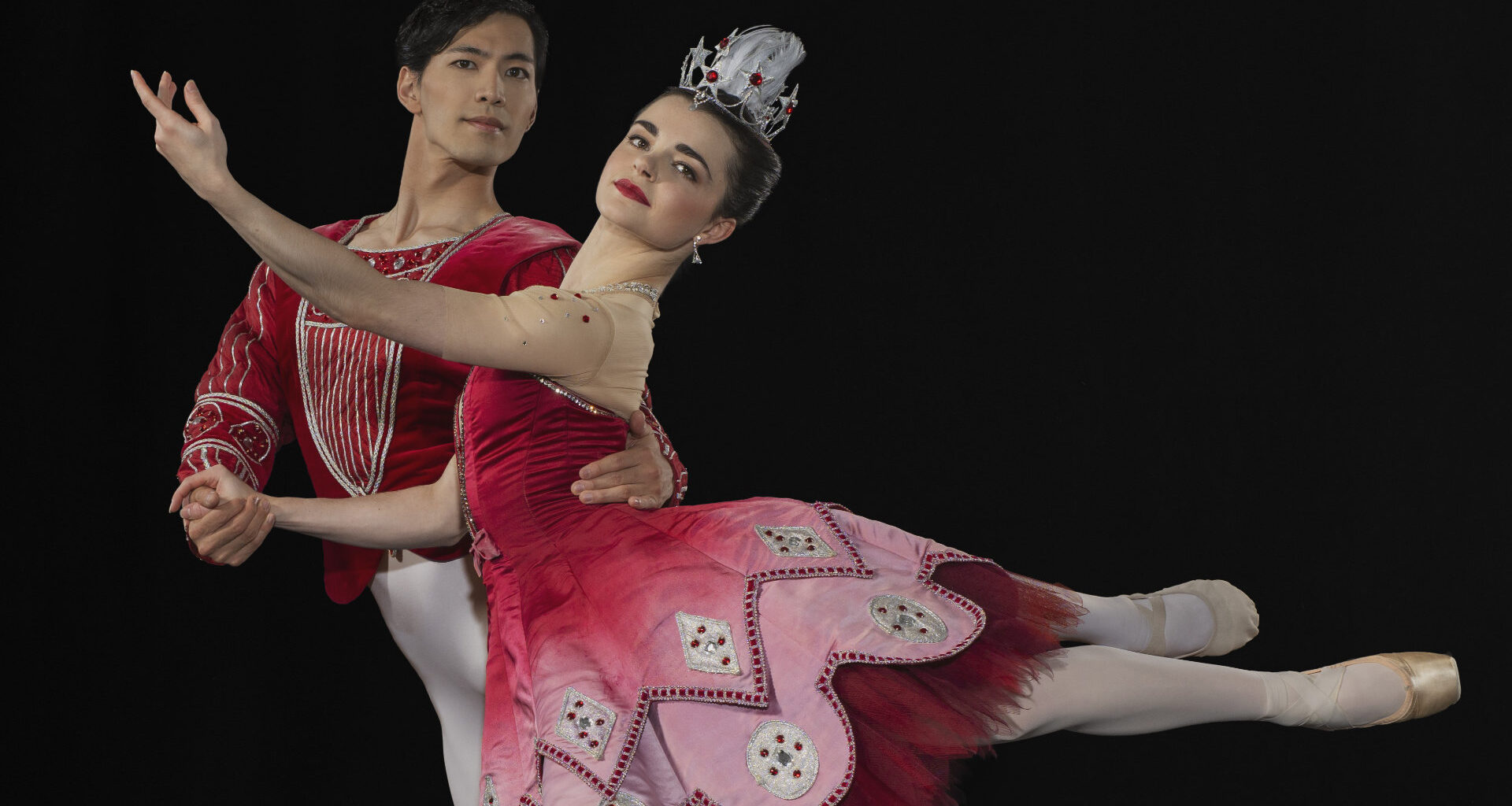 Principal Kihiro Kusukami and First Artist Catarina Estevez Collins in Birthday Offering, 2026, photograph by Ross Brown.