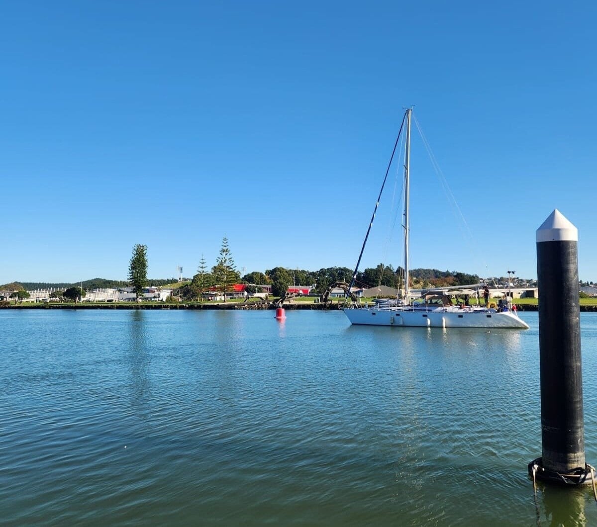  The yacht Cahuna leaving Riverside Drive Marina, Whangārei, on June 11.
