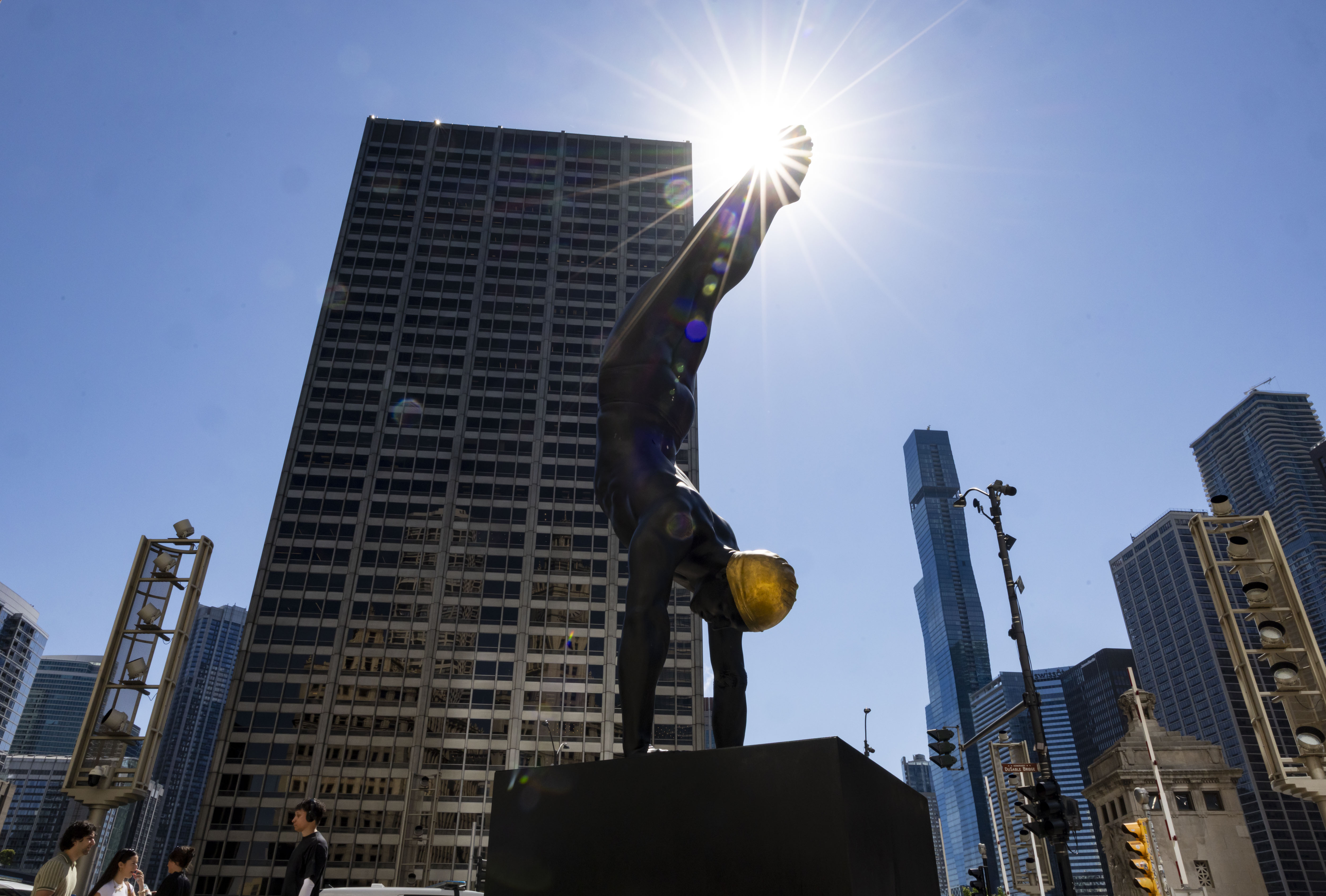 The Golden Mean, one of a series of swimmer sculptures...