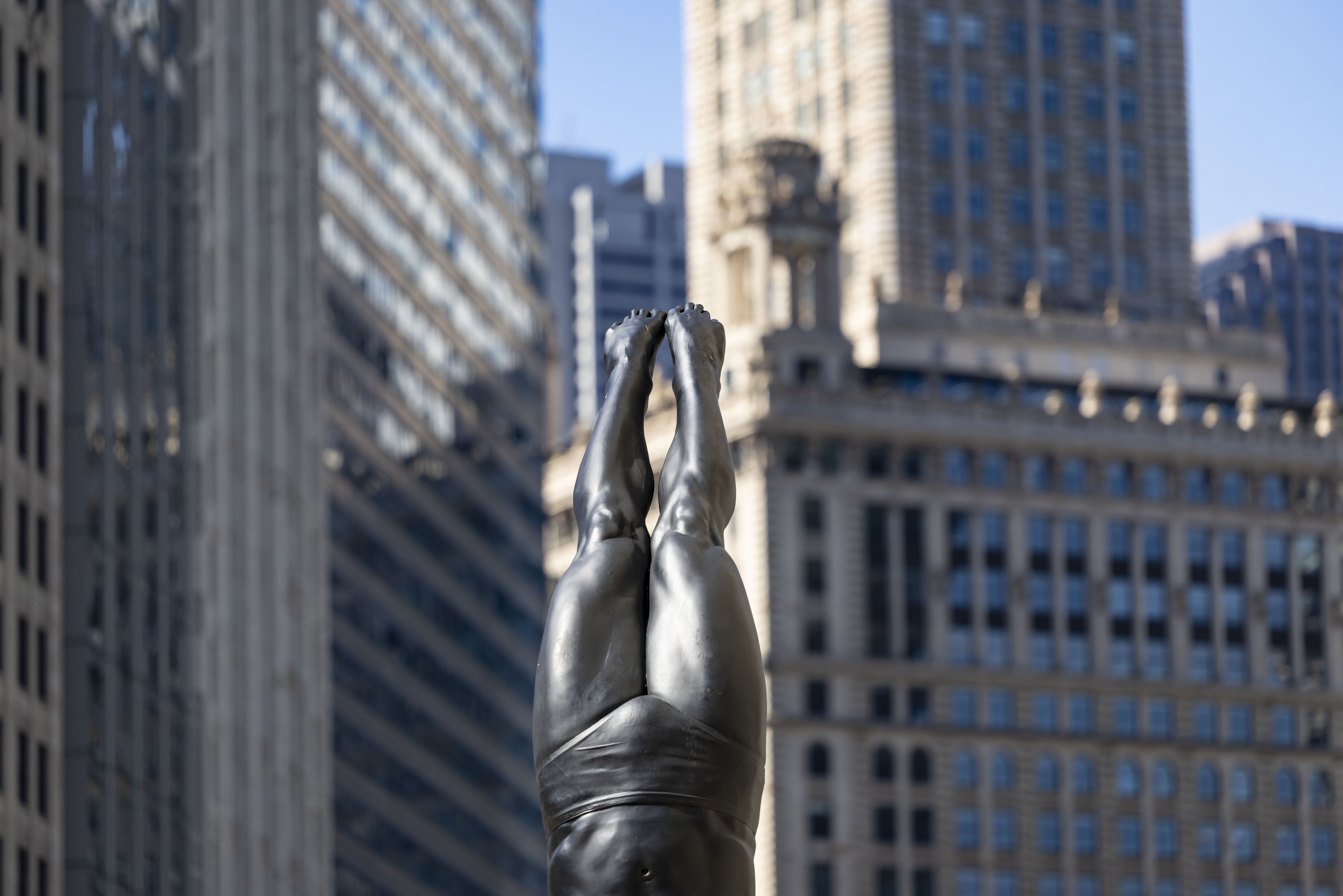 The Golden Mean, one of a series of swimmer sculptures...