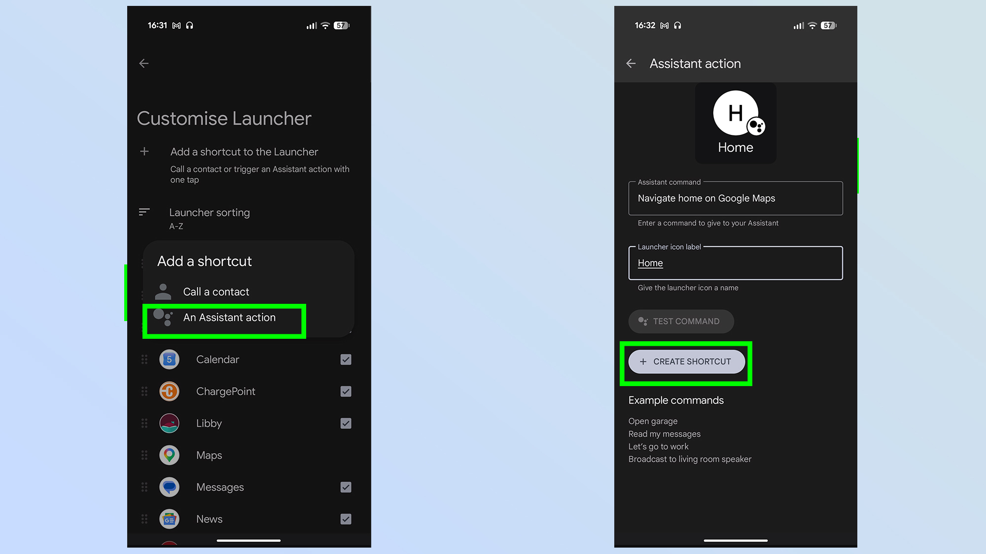 android auto custom shortcuts