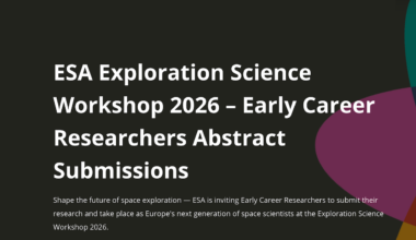 ESA Exploration Science Workshop 2026 – Early Career Researchers Abstract Submissions