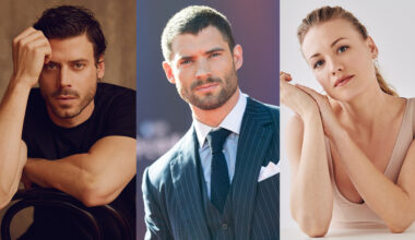 Francois Arnaud David Corenswet and Yvonne Strahovski
