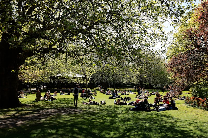A stroll through St Stephen's Green was included in the AI itinerary. Photo: Nick Bradshaw/The Irish Times