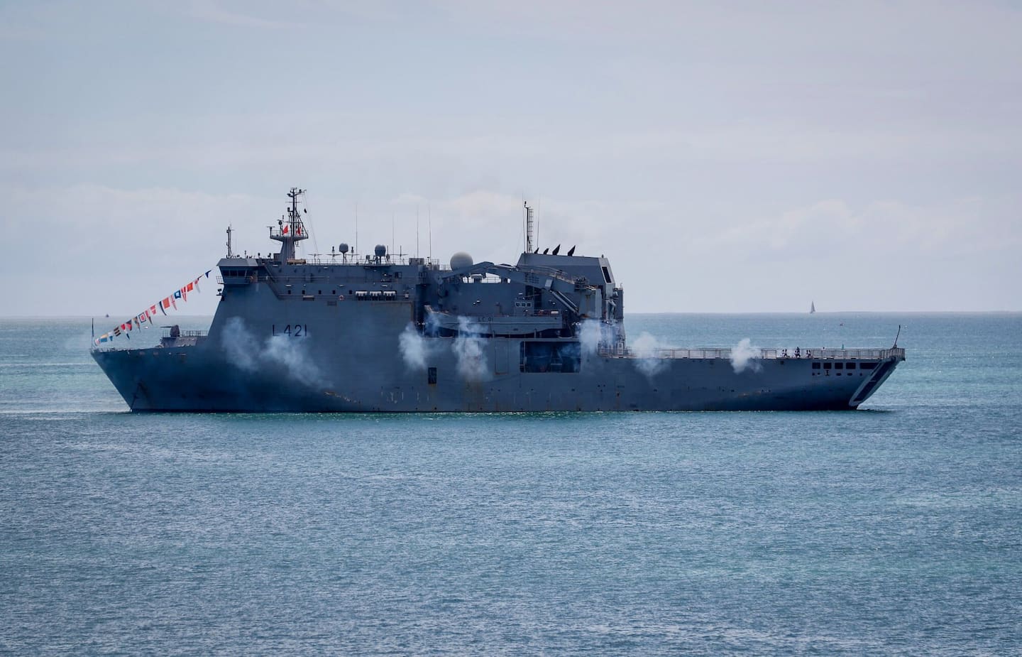 Waitangi Day celebrations at Waitangi included a gun salute from the HMNZS Canterbury. Photo / Dean Purcell