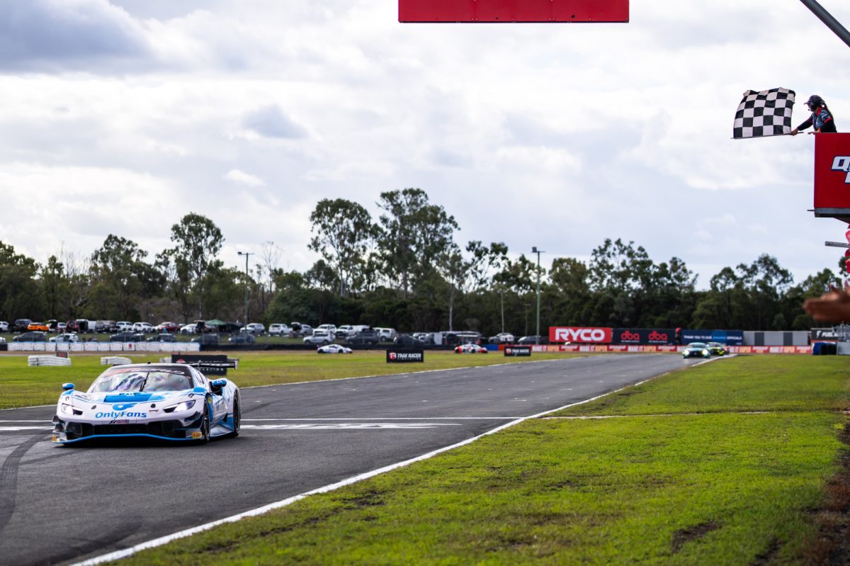 Will Davison crosses the line to give himself and Renee Gracie their first GT World Challenge Australia win.