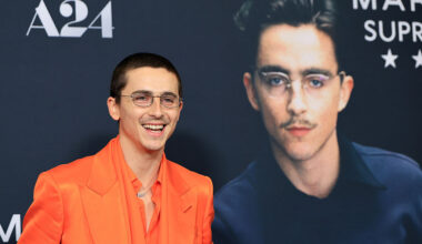 Timothée Chalamet attends A24's "Marty Supreme" New York premiere on December 16, 2025 in New York City.