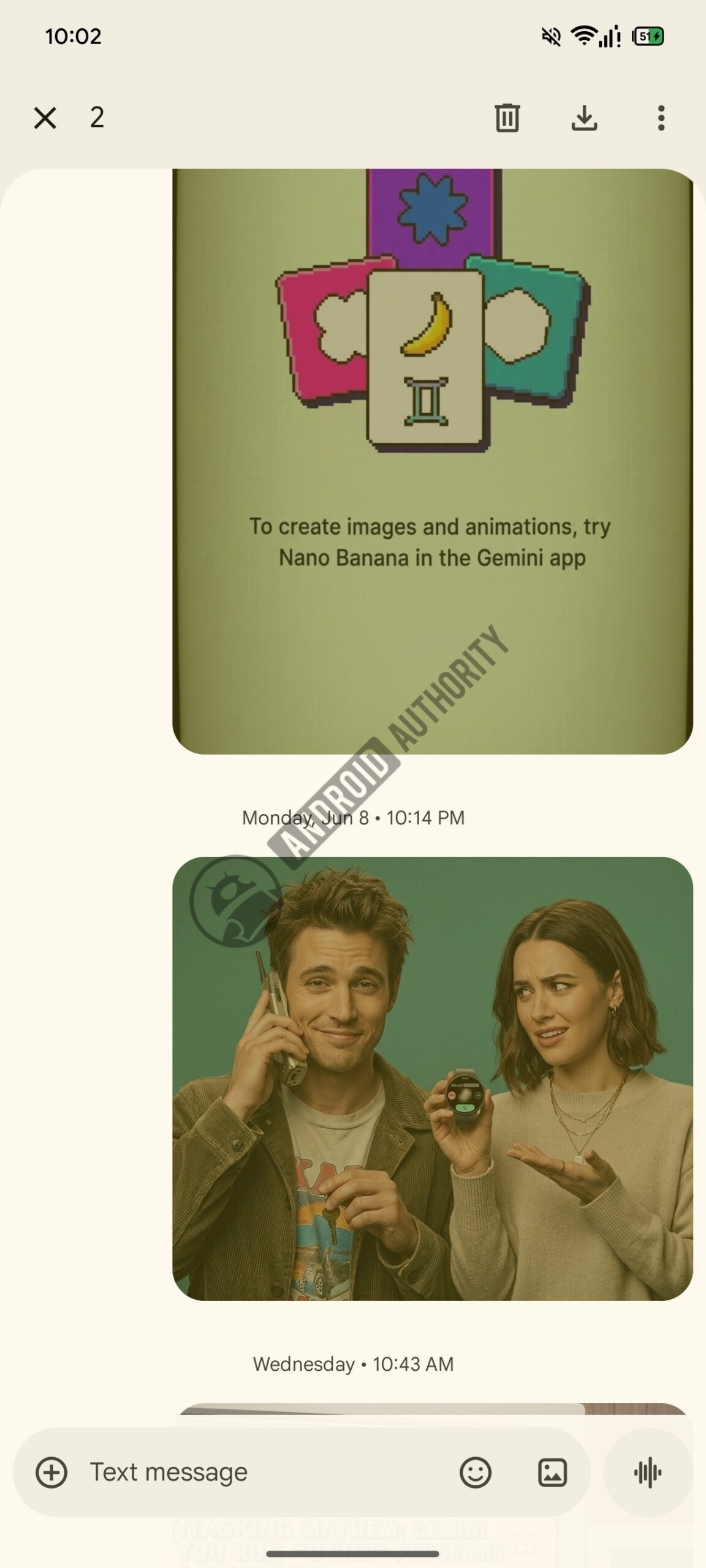 Google Messages Forwarding multiple messages new behavior 1 watermarked