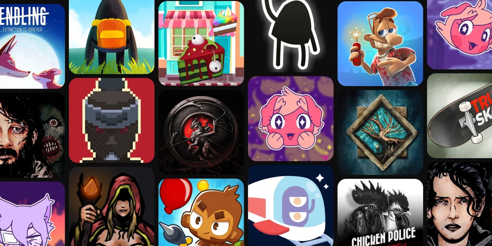 A collage of images of characters