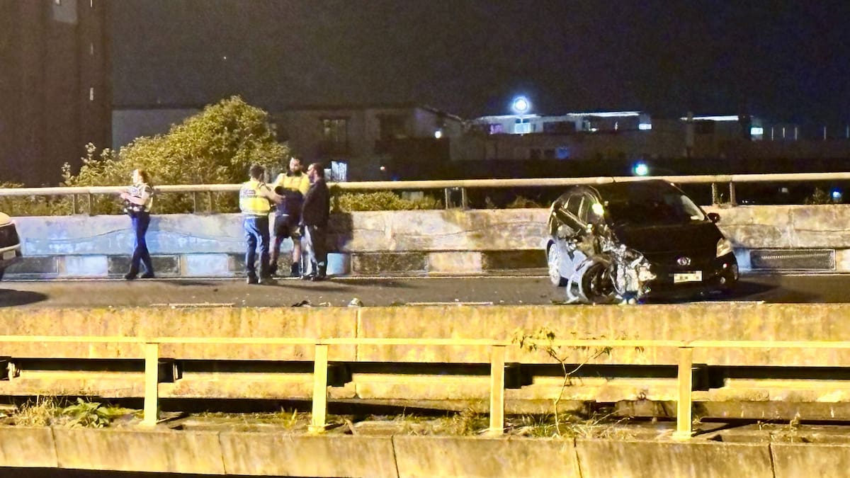 Crash blocks northbound lanes at Auckland’s Spaghetti Junction