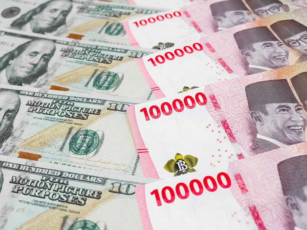 Indonesian rupiah falls to record low against US dollar
