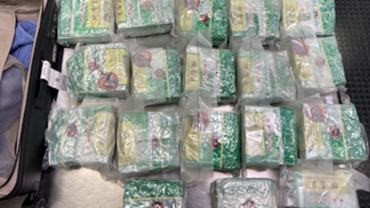 Wellington Airport drug bust: 39kg of meth found disguised as tea
